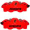 Coppia di Pinze Freno Radiali Accossato Verniciate Rosso Fluo' Forgiate Monoblocco compatibili con HONDA CBR RR dal 2005 al 2025 (CC 600) Pastiglie Freno Incluse