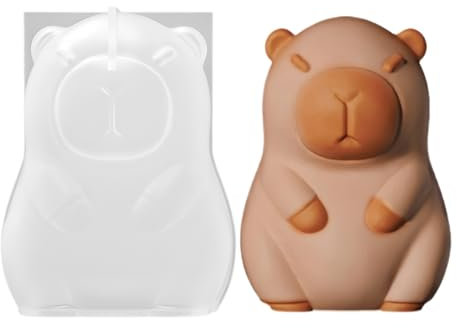 3D Capybara Moule Bougie Silicone, Moules Pour Bougies Mignon D'animaux, Moules à Bougies En Résine Pour Le Moulage, Antiadhésif Réutilisable, Démoulage Facile, Pour Loisirs Créatifs, 6/8 Cm