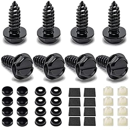 DIEKE Convenient License Plate Screw Set Secure Vehicle License Plate Screw set Tool Included for Easy Installation & Removal