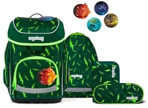 ergobag Schulranzen-Set cubo Set Bärtastisch - Grün