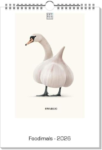 artboxONE Kalender 2026 Foodimals Wandkalender A4 2026 Tiere