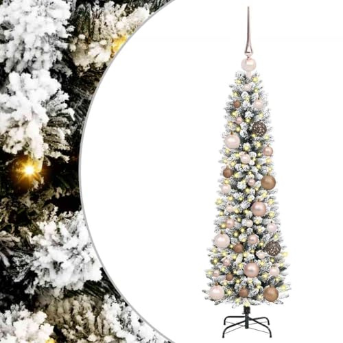 vidaXL Künstlicher Weihnachtsbaum mit 150 LEDs mit Ständer Weiß 120 cm, Künstlicher Weihnachtsbaum, kegelförmig, USB-betrieben, mit LEDs, für Dein festliches Wohnzimmer-Deko