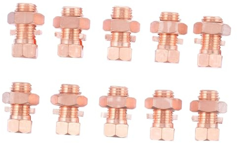 AUTSUPPL 10pcs Copper Split Bolt Connector Heavy Duty Split Bolt Bonding Clamp for Electrical Grounding Wire Splicing Fence Wire Underground Cable High Temperature Resistant