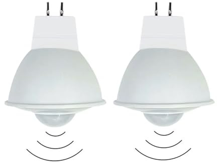 eufeifeiegds 2-Piece Sensor AC DC 12V LED Downlight 4W Motion Movement Sensitive GU10 Bulb Light(White 6000K)