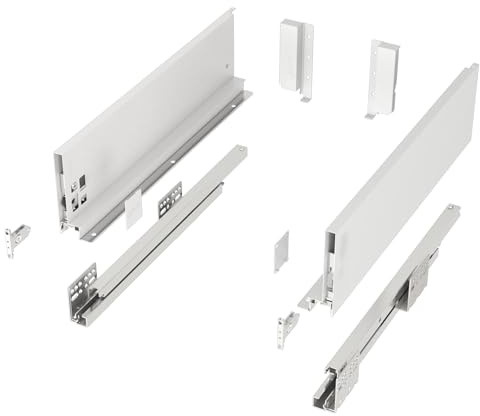 Schubkastensystem JUNKER-SLIM weiß Höhe: 116 mm Tiefe: 500 mm Soft-Close | belastbar bis 40 Kg Soft-Close Schubladensystem mit 13 mm schlanken Schubladenzargen