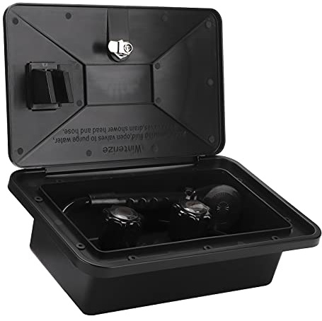 ZASCHMOY Kit Douche Etérieure pour Camping-Car, Caravane & Bateau – Eau Chaude/Froide Réglable, Tuyau + Verrou Inclus, Installation Facile & Compacte