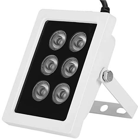 BONKZEBU Lumière de Remplissage Infrarouge DC12V 6W, 6 Lampes Illuminateurs IR Imperméabilisation IP66 pour Caméra de Surveillance de sécurité, Projecteur IR 12V