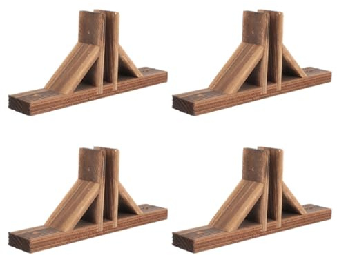 PLAFOPE Wooden Picket Fence Support Feet 4Pcs Anti-Corrosion Wood Base for Garden Lawn Edging Fence Holder Outdoor Use