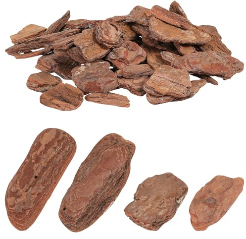 FRCOLOR Reptiles Box Pine Bark Landscaping Material, Natural Pine Woodchips 8-10cm, 500g Pack for Turtle and Tortoise Terrarium Habitat Decor
