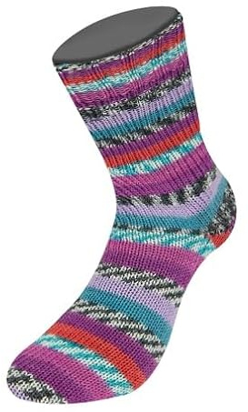 LANA GROSSA Meilenweit 100 Aktion | Sockenklassiker, bedruckt und waschmaschinenfest | Handstrickgarn aus 75% Schurwolle & 25% Polyamid | 100g Wolle zum Stricken & Häkeln | 420m Garn FB 3031