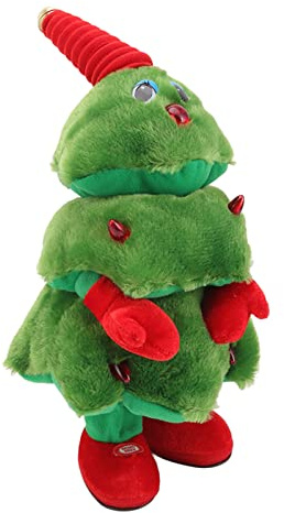 Cocoarm Albero di Natale Elettrico Peluche Canto Danza Albero di Natale con Plastica Cotone Poliestere 8 Canzoni Incandescente Oscillante 16,1 Pollici di Giocattoli per Bambini Decorazione della