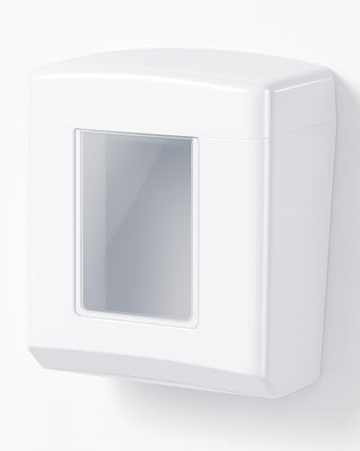 Blanc HYGIENIC Midi-Falthandtuchspender, Weiß, ABS, 500 Blatt | Kapazität bis 500 Falthandtücher, abschließbares ABS-Gehäuse, Einzelblattentnahme, 255 × 250 × 120 mm