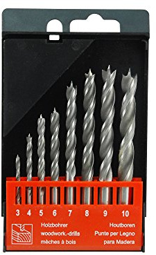 EXTOL PREMIUM Holzbohrer, Set 8 Stck, ∅-4-5-6-7-8-9-10mm, CrV