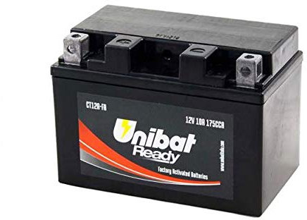 Unibat - YT12A-BS - CT12A-FA - Ready Batterie de moto avec acide, prête à l’emploi