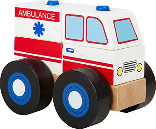 small foot 11074 Konstruktionsfahrzeug Krankenwagen aus Holz, FSC 100%-Zertifiziert