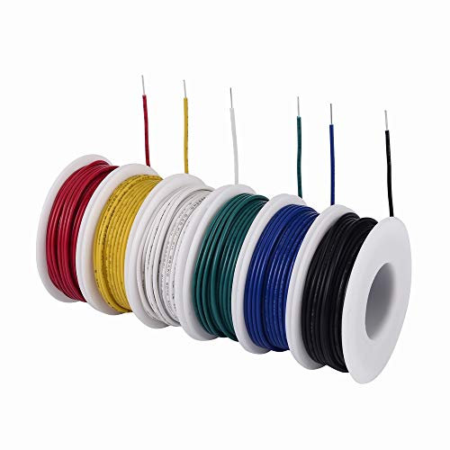 Tuofeng 24 awg/0,20 mm ² Massivkerndraht, 6 Verscheidene Farben, 9 Meter Spulen, Jumperdraht, Drahtverlegungsset