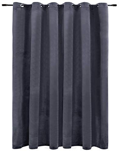 vidaXL Tenda oscurante con anelli in metallo vellutato, 290 x 245 cm, colore: Antracite