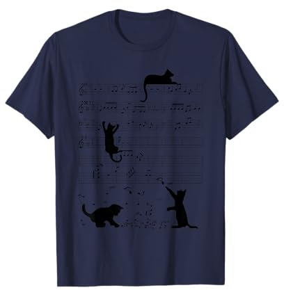 Gatti divertenti che giocano con le note musicali Maglietta