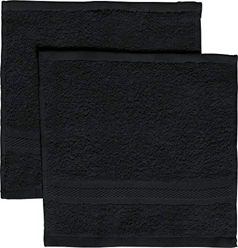 REDBEST Seiftuch 2er-Pack Chicago schwarz Größe 30x30 cm - saugstark, strapazierfähig, ideal für Reisen, Sport (weitere Farben)