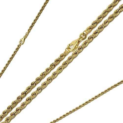 G J Kordelkette 333 8Karat 3,3mm 45cm Echtgold Gelbgold Halskette edles Collier Gold Made in Germany
