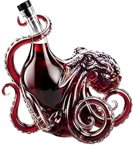 Generische Rum-edition: 3d-oktopusflasche, Dekanter, Whisky-dekanter, Flasche Mit Tiefsee-dekor, Mundgeblasene Glasflasche Für Spirituosen, Sammlerstück Maritimen Stil Zur Präsentation