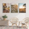 RAILONCH 3er Moderne Poster Set Stilvolle Sonnenblume Blumen Wandbilder Boho Beige Natur Landschaft Bilder Ohne Rahmen Kunstposter Home Deko (50 x 70 cm)