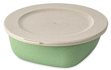 Koziol CONNECT BOX Frischhaltedose mit Deckel, Lunchbox | bruchfest & auslaufsicher | biozirkulärer Kunststoff, spülmaschinen- und gefriergeeignet | Küche Meal Prepping (nature leaf green, 1300 ml)
