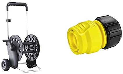 Claber 87262 Carrello AVV. ECOSEI 8980, Nero, 400x400x120 cm & Karcher Irrigazione Raccordo universale 1/2 & rdquo; 5/8 & rdquo; 3/4 & rdquo; sfuso