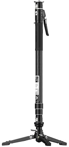 YC Onion Pineta Carbon Fiber Monopod, Extendable Camera Monopod with Feet, Portable Travel Monopod