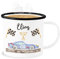Emaille Becher Blechbecher - Auto - Rennauto Rennwagen Sportwagen Rennsportwagen Rennfahrzeug Flitzer Rennsemmel - 300 ml - Weiß Schwarz - cars und tassen autos personalisierte tasse automotiv name