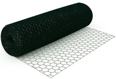 Jardin202 - Malla Hexagonal Galvanizada para Cercados | Ideal para Jardín y Protección de Animales | Rollos de 0,5x10m, 1x10m, 1x25m y 1x50m | 13mm 1x50m (Verde)