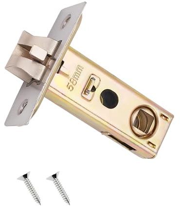 Qrity 58mm Tubular Latch, Forked Mortice Latch, Mute Door Sprung Latch, with Stainless Steel Panel for Internal Doors, Lever Door Handles