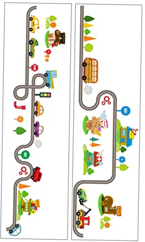 2er Set Wandaufkleber Für Kinderzimmer Jungen-stil Cartoon-zug Und Gleis Wandaufkleber Abziehbar Pvc Wandkunst