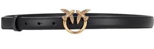 Pinko Damengürtel Love Berry Simply Belt H2 Schnalle Gold Farbe Schwarz, Siehe Foto, L