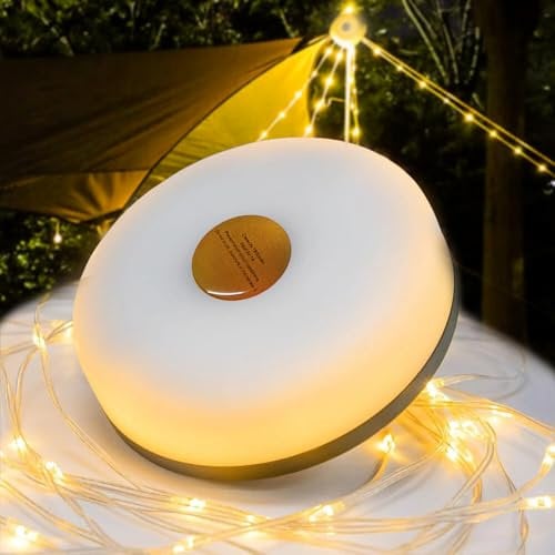 XVZ Camping Lichterkette, Tragbare Camping Lichterkette Aufrollbar mit 5 Beleuchtungsmodi, USB-C Aufladen - 8M Wasserdicht Campinglampe für Camping, Garten und Wandern - Warmes Weiß
