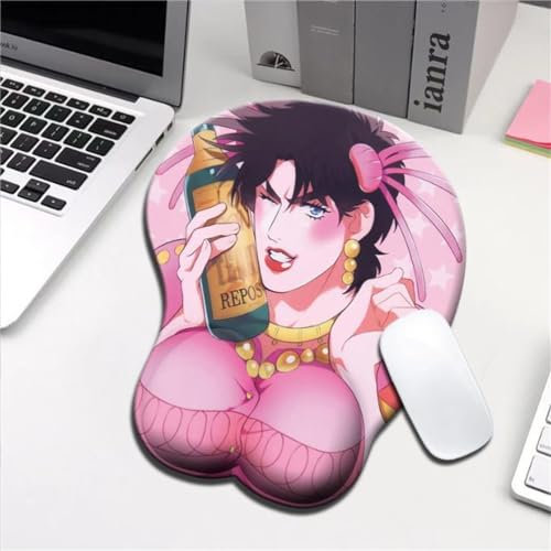 Xingbiyou Anime JoJo 3D Mauspads, Joseph Joestar, Kieselgel, Handgelenkstütze (A)