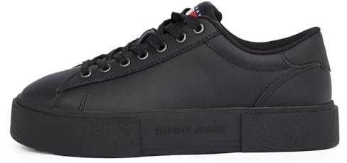 Tommy Jeans Flatform Sneaker Mujer Low Top, Negro (Black), 41