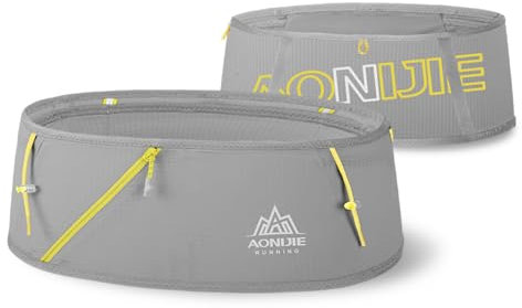 Unisex Flipbelt Stretch Laufgürtel Hipste,Laufgürtel Damen Skin Tight Atmungsaktiv Running Belt Passt für alle Smartphones, Schlüssel und Karten (Yellow, M)