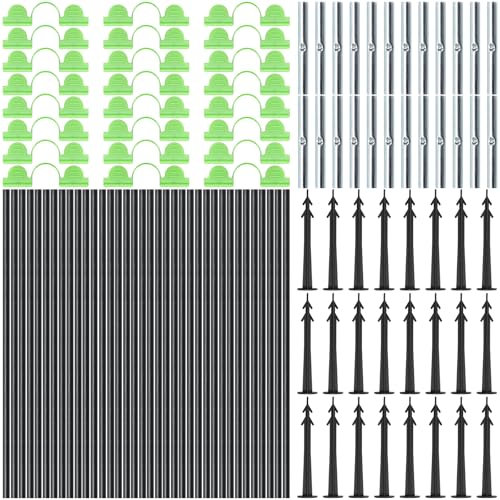 ROTRES Cerchi per Serre,36 PCS Archi per Serre a Tunnel,Tunnel da Giardino per Cortili,Archi a Tunnel 6mm,Telaio per Serra Orto,Archi per Tunnel Orto,Coperture a Tunnel Protezioni per Piante (Nero)