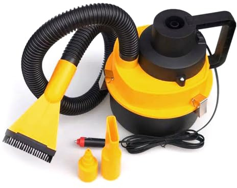 Mulcort Autostaubsauger, Handstaubsauger, 12-V 2300 PA Saugleistung Akku Handstaubsauger, Tragbarer Mini Staubsauger Autopflegesauger mit Mehreren Düsen und Schlauch für nasse, trockene und Tierhaare