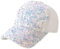 Whakano Glitzer Baseball Cap Damen Basecap Mit Pailletten,Mesh Cap Baseballkappe,Outdoor Sonnenschutz,Sport Cap,Sonnenmütze,Baseball Mütze,Hut für Sport,Kappen Hüte UV-Schutz,Weiß