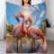 PAZZK Flamingo Decke Flauschig & Super Weich - Hochwertige Flannel Fleecedecke Auch Als Wohndecke, Tagesdecke, Sofadecke & Wohnzimmer Geeignet - Überwurf Decke Sofa & Couch,（130×150cm）