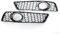 1 paio di griglie a rete per paraurti anteriore per auto, compatibili con Audi A3 8P 2009-2013 8P0807682D fendinebbia a nido d'ape (nero lucido) (argento cromato)
