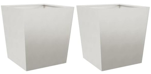 vidaXL Pflanzkübel 2 STK., Blumenkübel mit Boden, Pflanzkasten Pflanztopf für Garten Balkon Terrasse, Blumentopf Pflanzgefäß Blumenkasten, Edelstahl