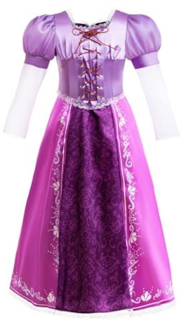 Lito Angels Vestito Costume Principessa Rapunzel Carnevale Festa di Compleanno per Bambina Taglia 6-7 anni, Viola