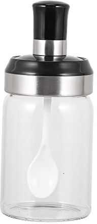 Pots à épices 1pc Bouteille d'huile avec cuillère Bouteille d'assaisonnement Distributeur de bouteilles d'huile Terrariums Cuisine Sauce soja Pot d'assaisonnement concis Pot de stockage d'assaisonneme