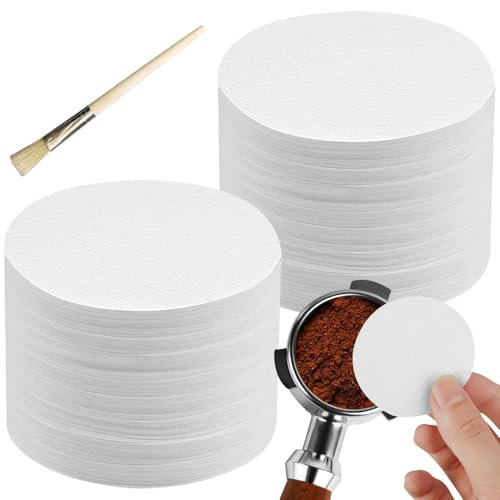 Espresso Papierfilter, 600 Stück Rund Kaffeefilter Papier, 54mm Ungebleichter Rund Kaffee Filterpapier Kaffee Filter Papier für Viele Kaffeemaschinen Geeignet(Weiß)