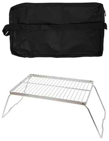 Table Camping Pliable Table Pliante D'extérieur Table Barbecue en Acier Grille Cuisson Table Camping