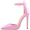 blingqueen Pumps Damen Frauen Schuhe Riemchenpumps Absatzschuhe Mary Jane Stilettos High Heels Lack Rosa 42 EU