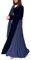 IWFNCJNY Muslimisches Plissee-Kleid aus Samt Naher Osten Arabisch Open Front Robe Islamische Abaya Langarm-Strickjacken mit Schal(S)